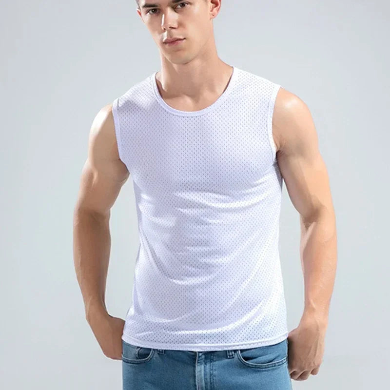 Tank Tops Silk Vest Outer Wear Quick-Drying T-Shirts