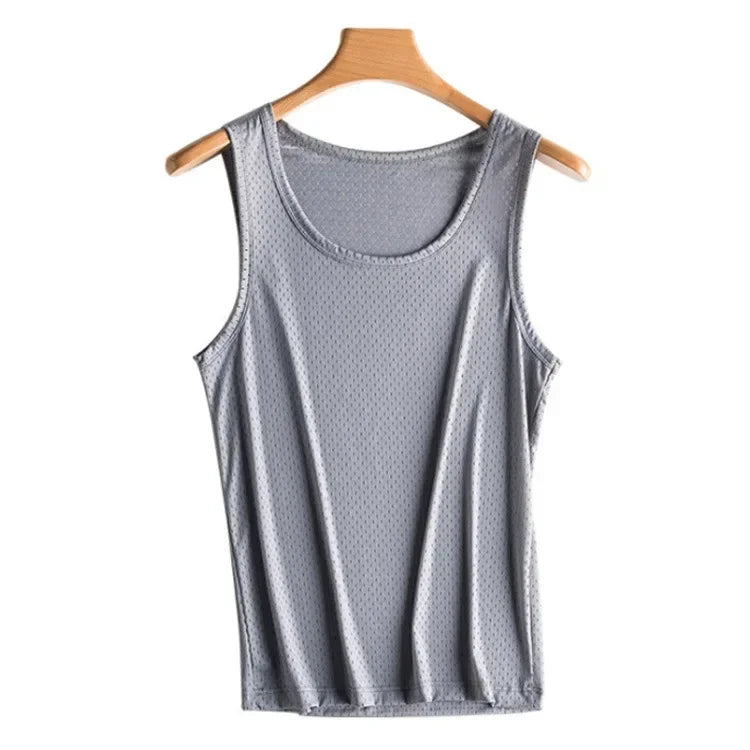 Tank Tops Silk Vest Outer Wear Quick-Drying T-Shirts